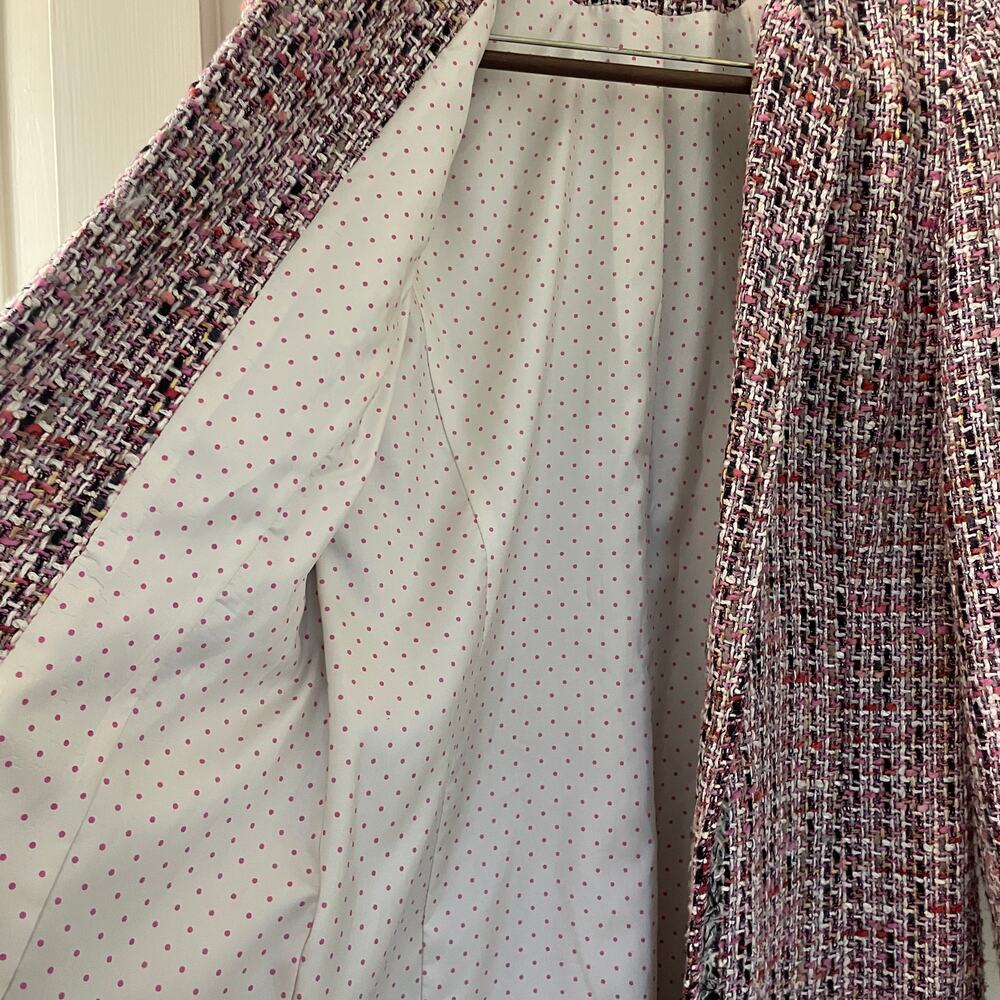 Garfield & Marks Pink Long Tweed Made in USA‎ Coat Size 6 Vintage - Picture 6 of 6